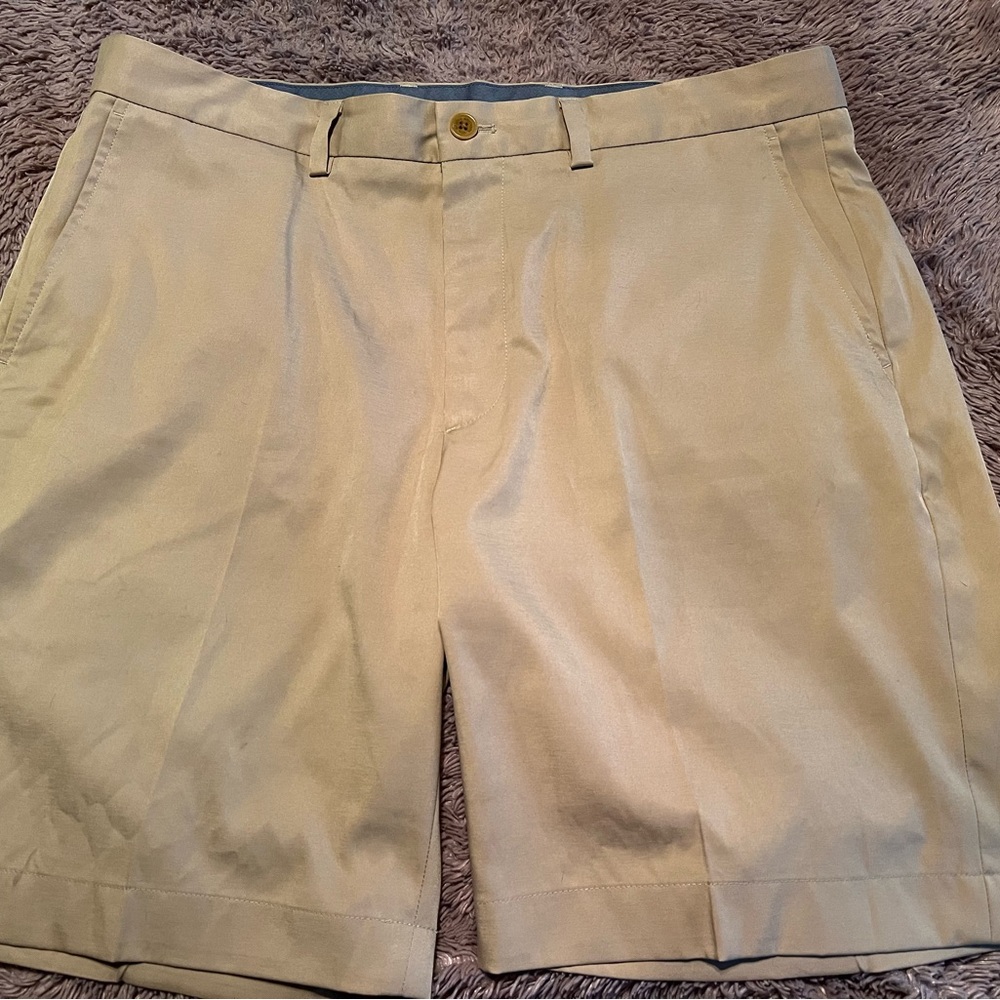 Brooks Brothers Tan Flat Front Shorts